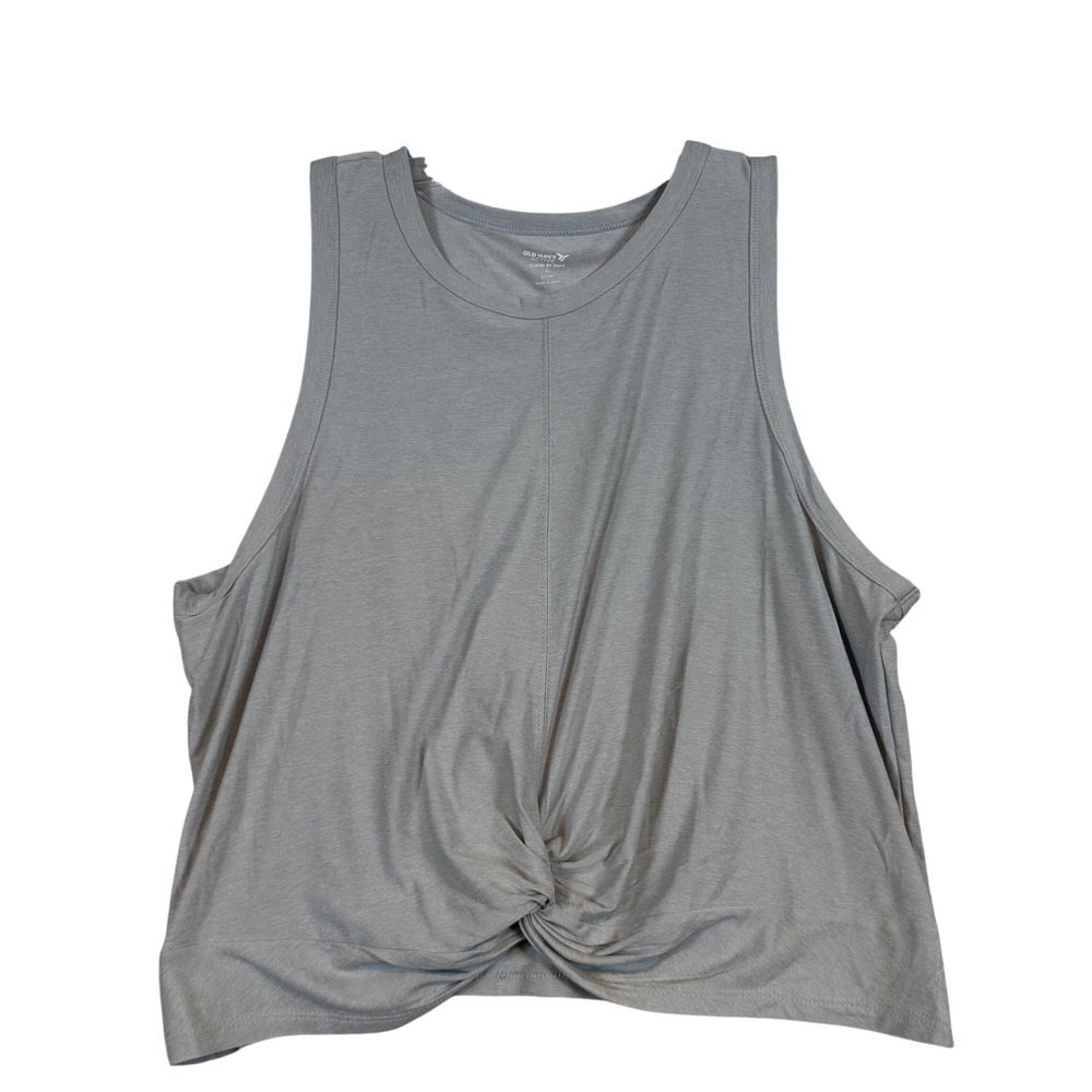 Old Navy Active Cloud 94 Soft Gray Twist Front‎ Tank Top Go-Dry Womens •L• Yoga